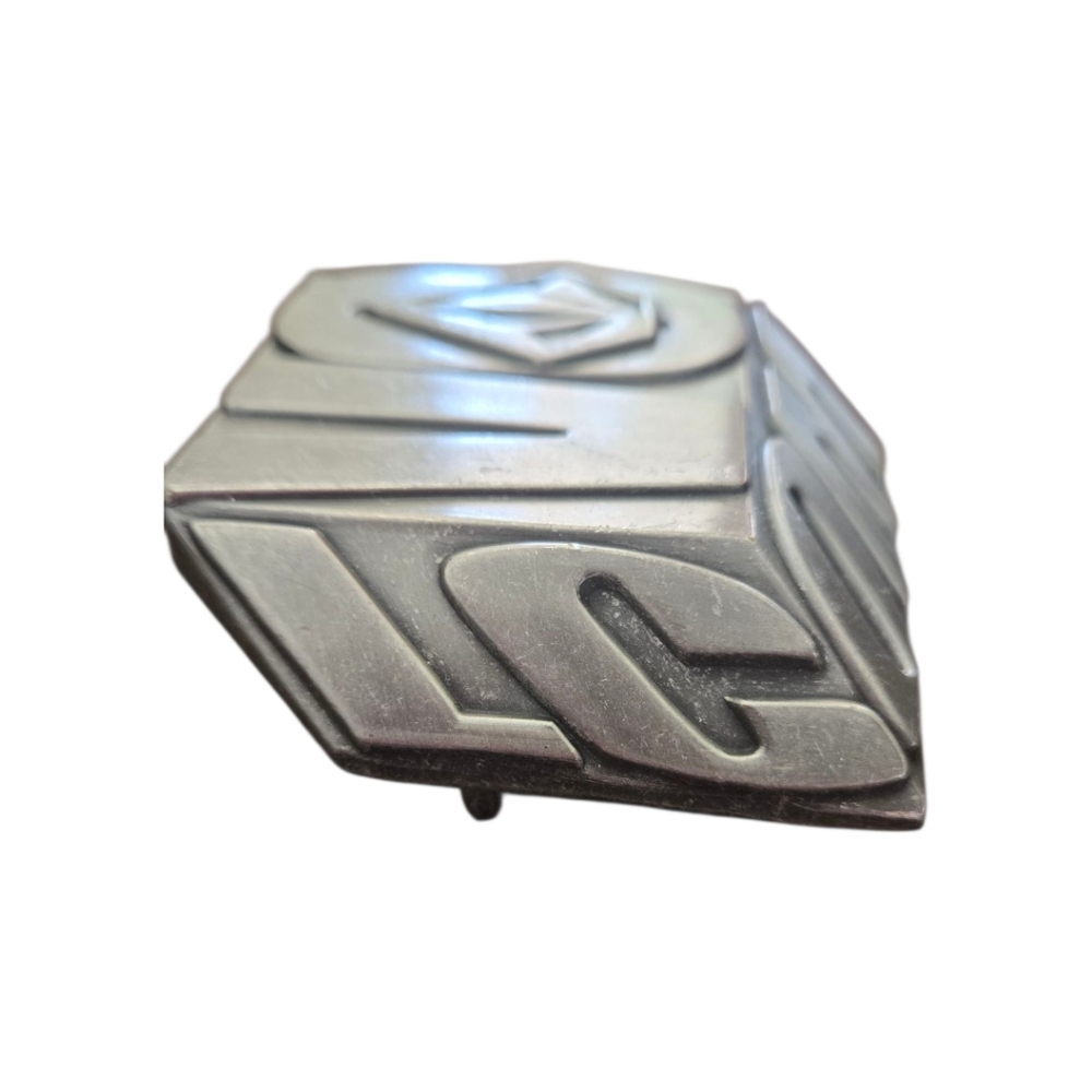 VOLCOM Stone Logo Metal Belt Buckle 3D Skater Skateboard Brushed Metal Vintage - Picture 2 of 4